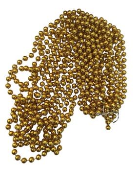 Long Strand Of Gold Beads Holiday Decoration Tree Decor Or Crafter Event Home
